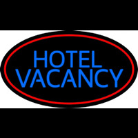 Hotel Vacancy With Blue Border Neon Sign