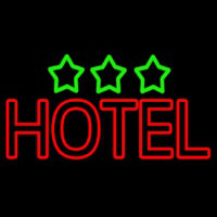 Hotel With Stars Neon Sign