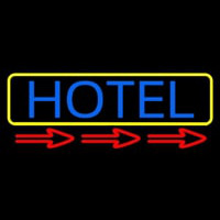 Hotel With Yellow Border Neon Sign