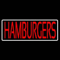 Humburgers With White Border Neon Sign