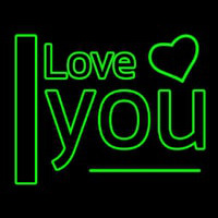 I Love You Green Neon Sign