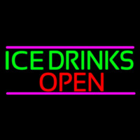 Ice Cold Drinks Open Neon Sign