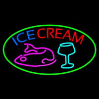 Ice Cream Glass N Fish Neon Sign
