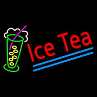 Ice Tea Blue Line Logo Neon Sign