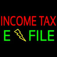 Income Ta  E File Neon Sign