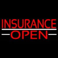 Insurance Open White Line Neon Sign