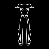 Italian Grey Hound Dog Cartoon Poster Neon Sign