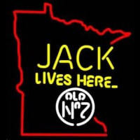Jack Daniels Jack Lives here Minnesota Whiskey Neon Sign