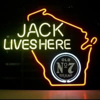 Jack Daniels Lives Here Whiskey Wisconsin Neon Sign