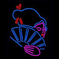 Japanese Girl With Fan Neon Sign