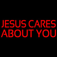 Jesus Cares About You Neon Sign