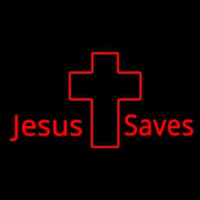 Jesus Saves With Cross Neon Sign