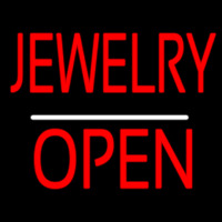 Jewelry Block Open White Line Neon Sign