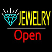 Jewelry Logo White Line Open Neon Sign
