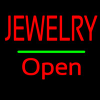 Jewelry Open Green Line Neon Sign