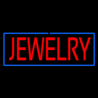 Jewelry Rectangle Blue Neon Sign