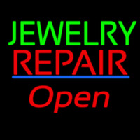 Jewelry Repair Open Blue Line Neon Sign