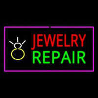 Jewelry Repair Rectangle Purple Neon Sign