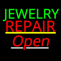 Jewelry Repair Script2 Open Yellow Line Neon Sign