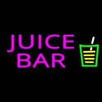 Juice Bar Pink Te t Glass Logo Neon Sign