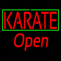 Karate Script1 Open Green Line Neon Sign