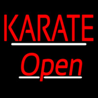 Karate Script2 Open White Line Neon Sign