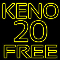 Keno 20 Free Neon Sign