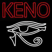Keno With Eye Icon Neon Sign