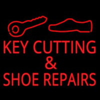 Key Cutting And Shoe Repairs Logo Neon Sign
