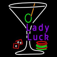 Lady Luck Martini Glass Neon Sign