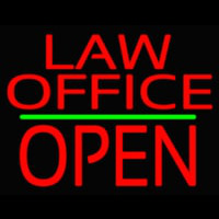 Law Office Block Open Green Line Neon Sign