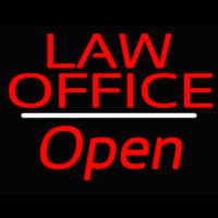 Law Office Open White Line Neon Sign