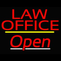 Law Office Open Yellow Line Neon Sign