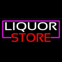 Liquor Store With Pink Border Neon Sign