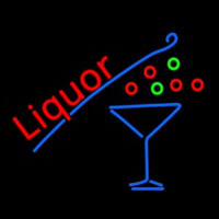 Liquor With Martini Glass Neon Sign