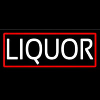 Liquor With Red Border Neon Sign