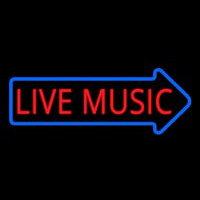 Live Music Block Arrow 2 Neon Sign