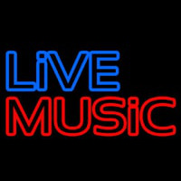 Live Music Block Mic Logo Neon Sign