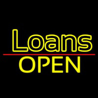 Loans Open Neon Sign