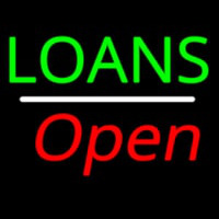 Loans Open White Line Neon Sign