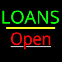 Loans Open Yellow Line Neon Sign