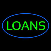 Loans Oval Blue Neon Sign