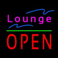 Lounge Block Open Green Line Neon Sign