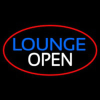 Lounge Open Oval With Red Border Neon Sign