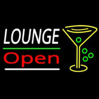 Lounge With Martini Glass Open 2 Neon Sign