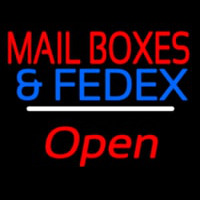 Mail Bo es And Fede  Open White Line Neon Sign