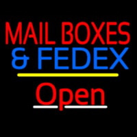 Mail Bo es And Fede  Open Yellow Line Neon Sign