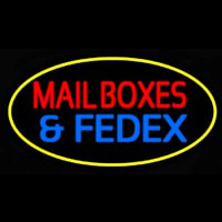 Mail Bo es And Fede  Oval Yellow Neon Sign