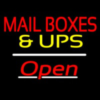 Mail Bo es And Ups Block Open White Line Neon Sign
