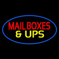 Mail Bo es And Ups Oval Blue Neon Sign